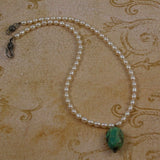 White Freshwater Pearl & Turquoise Necklace