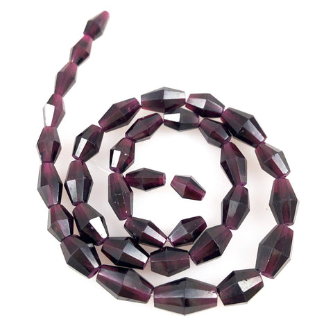 Garnet Elongated Bicone Beads