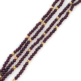 Long Garnet and 14K Gold Bead Necklace