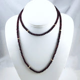 Garnet Gold Bead Necklace 