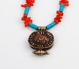 Tibetan Gau Coral Tribal Necklace