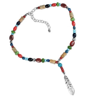 Gemstone Feather Necklace by Carolyn Pollack