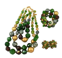 Vintage Green German Lucite Parure - NWT