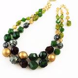 Green Lucite Necklace & Earrings - NWT Germany