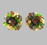 Green & Gold Lucite Earrings - NWT Germany