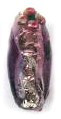 Purple Foil Oval Glass Beads -Vintage (3)