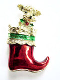 Gerry's Poodle in a Stocking Brooch Pin Holiday Vintage