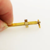 Antique Gold Cross Pendant Charm