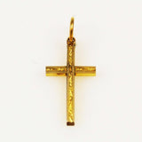 Gold Filled Cross Pendant Charm Antique