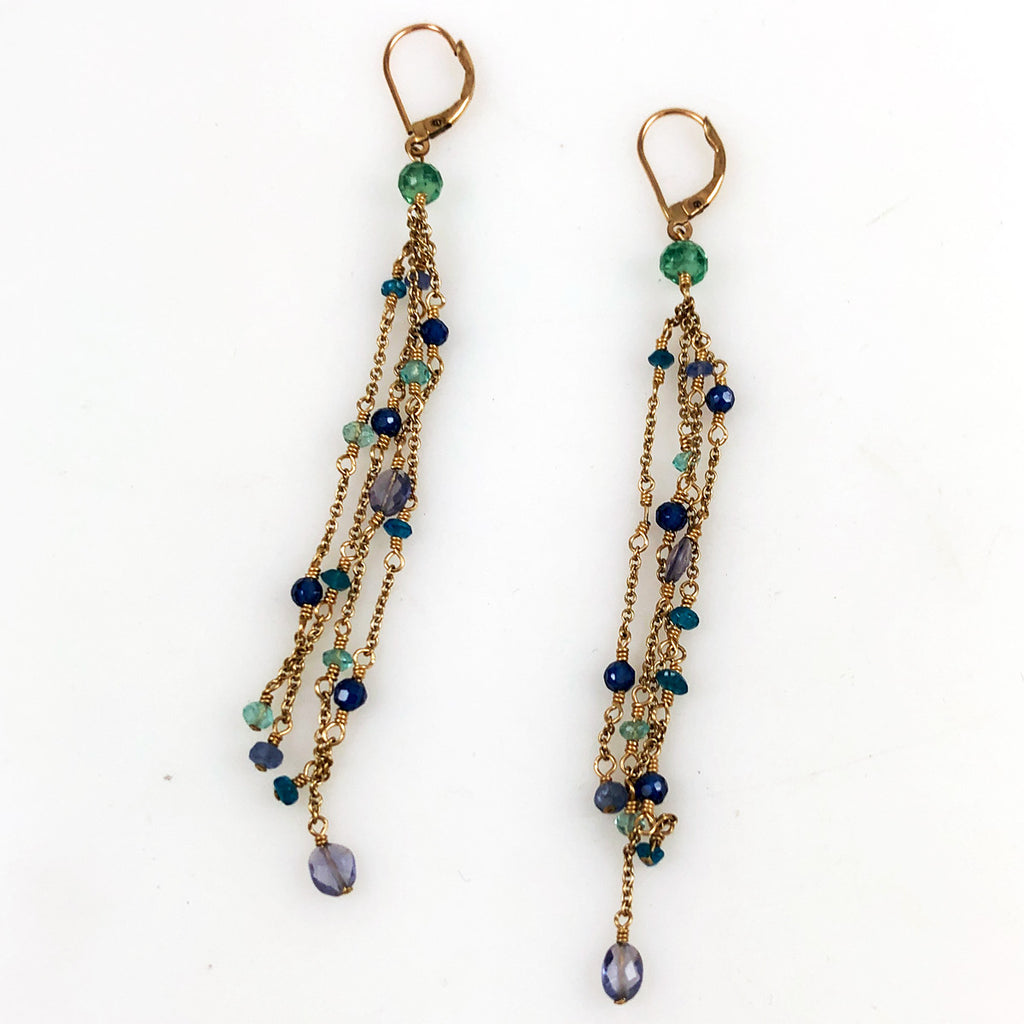 Multi Gemstone Gold Filled Earrings