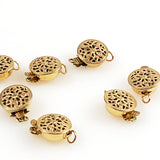 Gold filigree round clasps