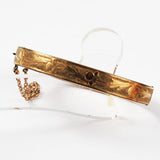 Gold Filled Hinged Bracelet with Floral Design
