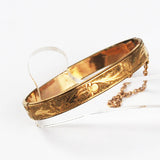 Gold Filled Hinged Bracelet with Floral Design