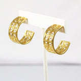 Givenchy Gold Logo Hoop Earrings Signed