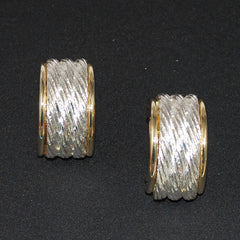 Givenchy Gold & Silver Cable Hoop Earrings
