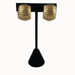 Givenchy Chunky Ribbed Gold Hoop Earrings