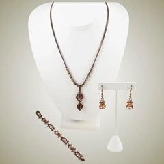 Givenchy Bronze Rhinestone Necklace Set Parure Signed
