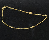 14K Gold Singapore Chain Bracelet