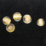 Gold Venetian Glass Beads Vintage 10mm