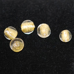 Gold Venetian Glass Beads 10mm Vintage