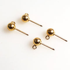Gold Filled Ball on Post Earrings 2 pairs