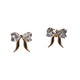 10K Gold Bow CZ Earrings