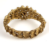 Gold Rhinestone Hinged Bracelet Vintage