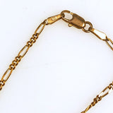 14K Gold Italian Figaro Chain Bracelet