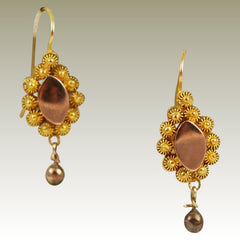 Antique 14K Gold Cannetille Earrings