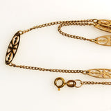 Gold Curb & Filigree Chain Necklace 14K