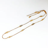 Vintage Gold Curb & Filigree Chain Necklace 14K