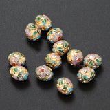 Cloisonne Gold Oval Beads 9 x 7mm 