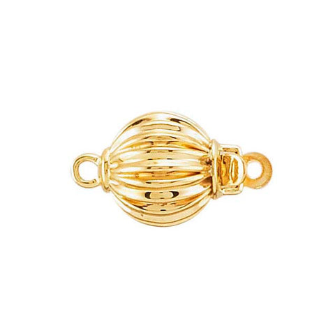 Gold corrugated bead clasp 14K