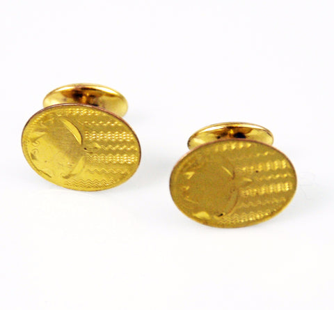 Victorian Chased Cuff Links Rolled Gold