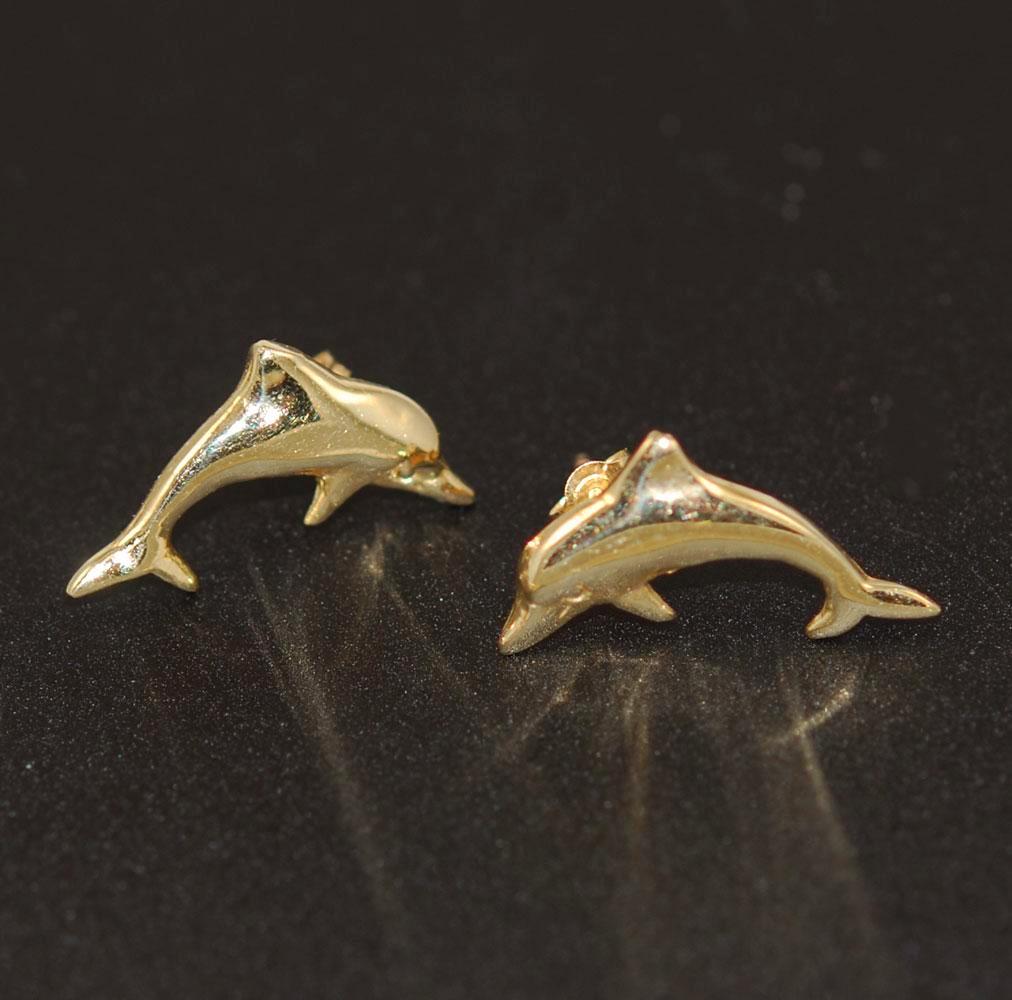 14Kt Gold Dolphin Earrings