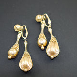 Gold Filigree Earrings Vintage