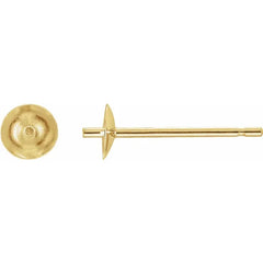 14K Gold Earring Posts With Cup (2)