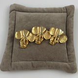 Trio of Gold Elephants Brooch Vintage