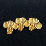 Trio of Gold Elephants Brooch Vintage