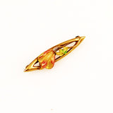 Art Nouveau Enamel & 10K Gold Pin