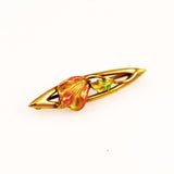 Art Nouveau Enamel & 10K Gold Lingerie Pin