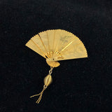 Vintage Asian Folding Fan Brooch