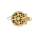 Gold Filigree Round Safety Clasp