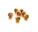 Large Gold Fluted Round Beads