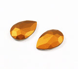 Back of Large Crystal Pear Stones with Gold Foil 