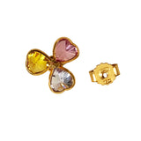 18K Gold Multi-Gemstone Clover Earrings