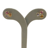 18K Gold Multi-Gemstone Clover Earrings