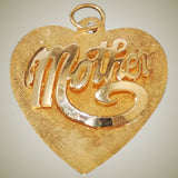 Gold Heart Mother Pendant 14K