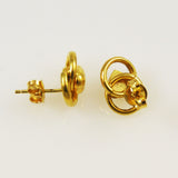 Gold Heart & Ring Earrings 18K