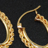 14K Gold Rope Hoop Earrings